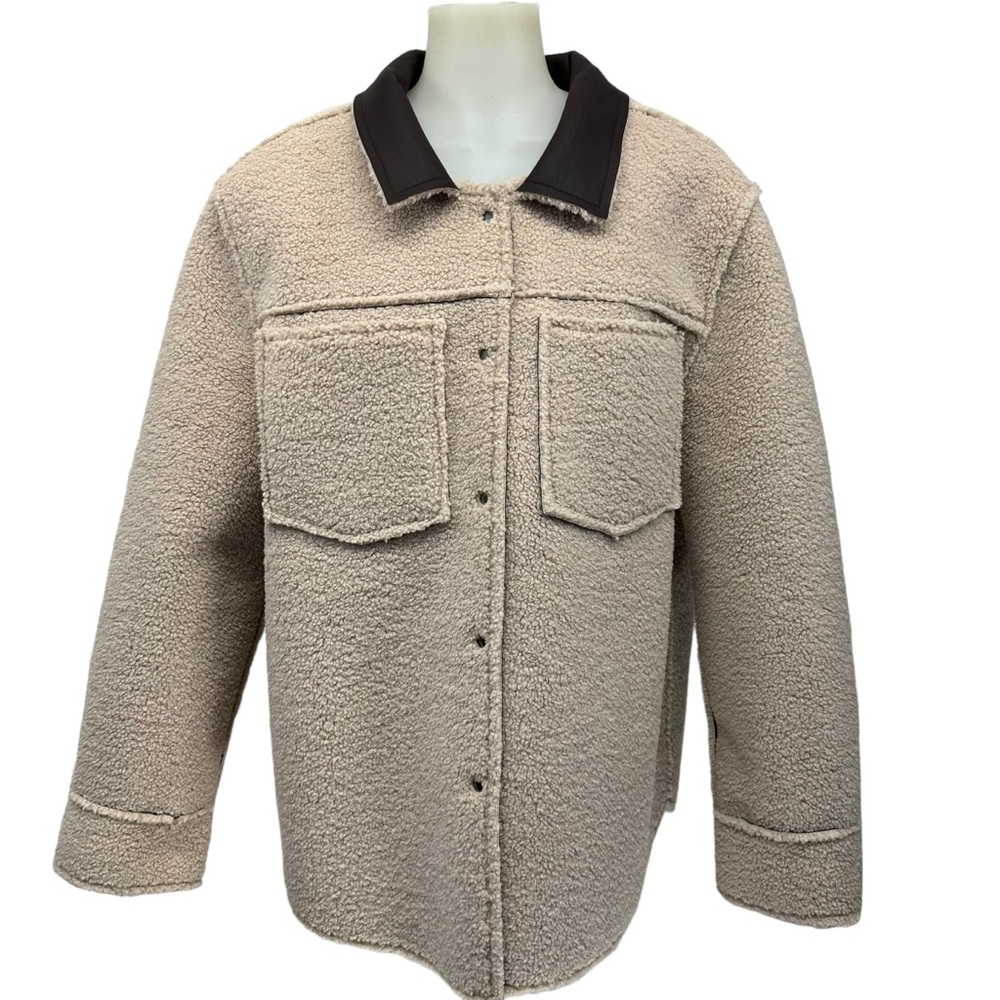 Vintage Havana Suede Leather Faux Shearling Coat Jacket Reversible Brown… - Picture 1 of 14